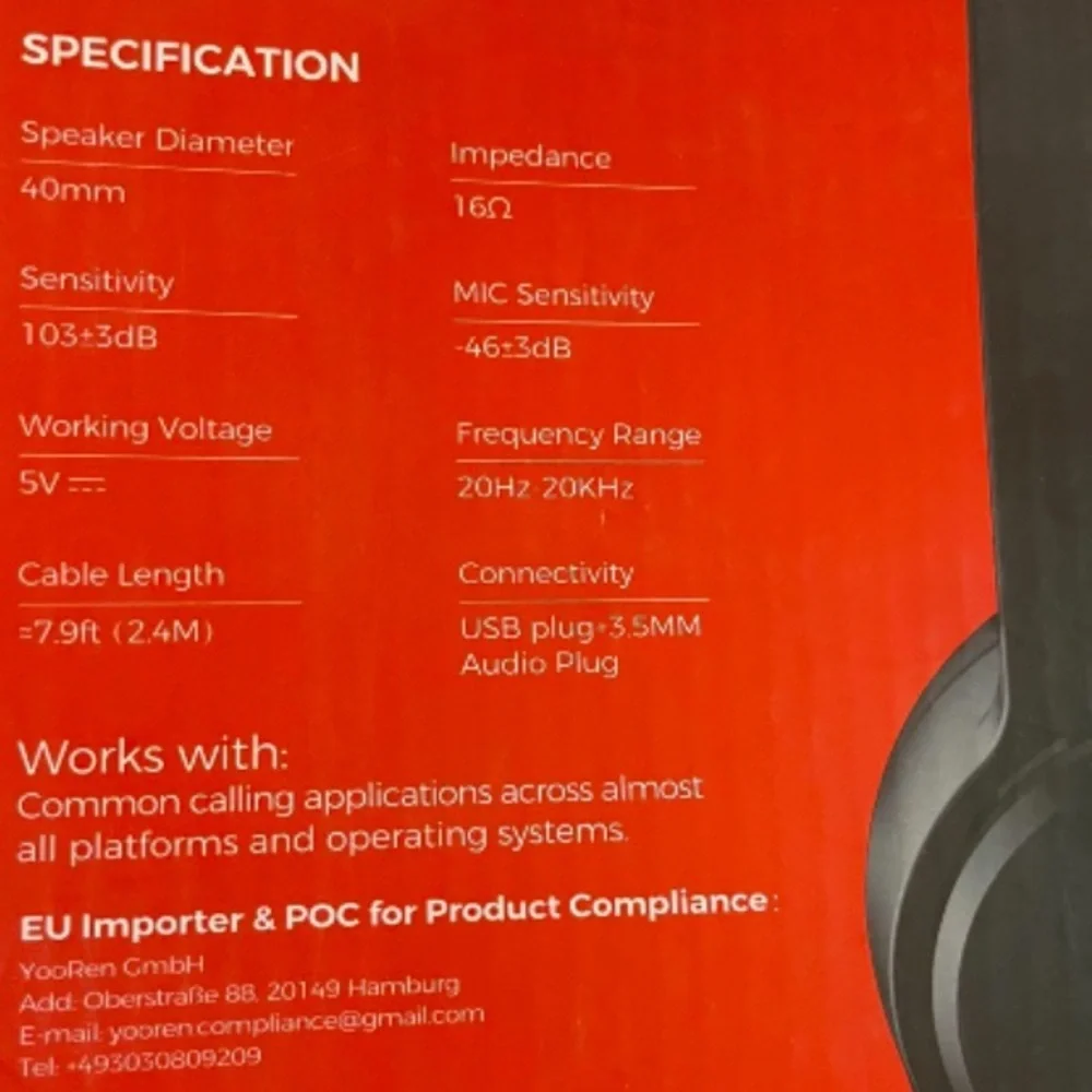 Wired Computer Headset - Black